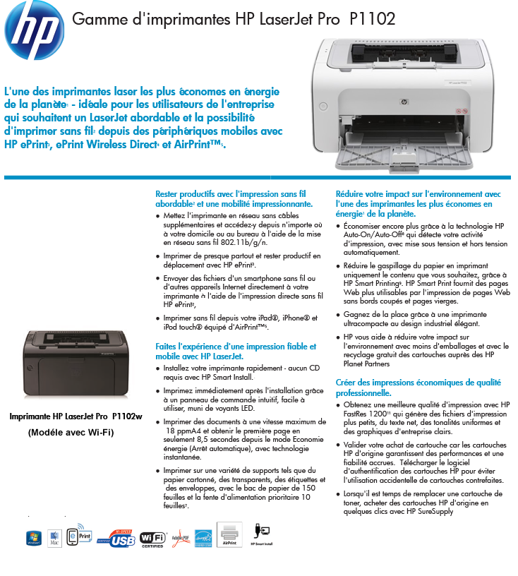 Acheter Imprimante HP LaserJet Pro P1102w (CE658A) Maroc