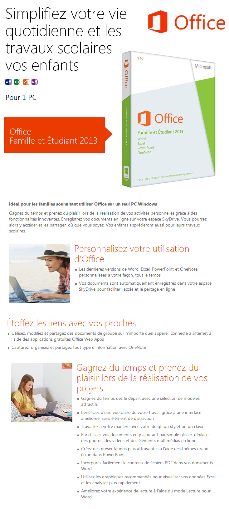 Acheter Microsoft Office Famille et Etudiant 2013 32-bit/x64 Français Only EM DVD Maroc
