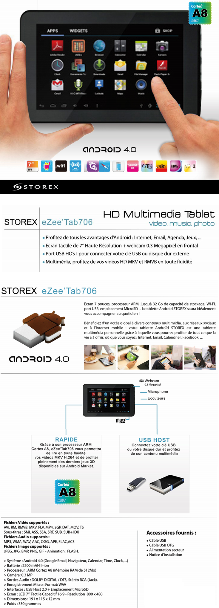 Acheter Tablette STOREX eZee Tab706 Android 7'' Maroc