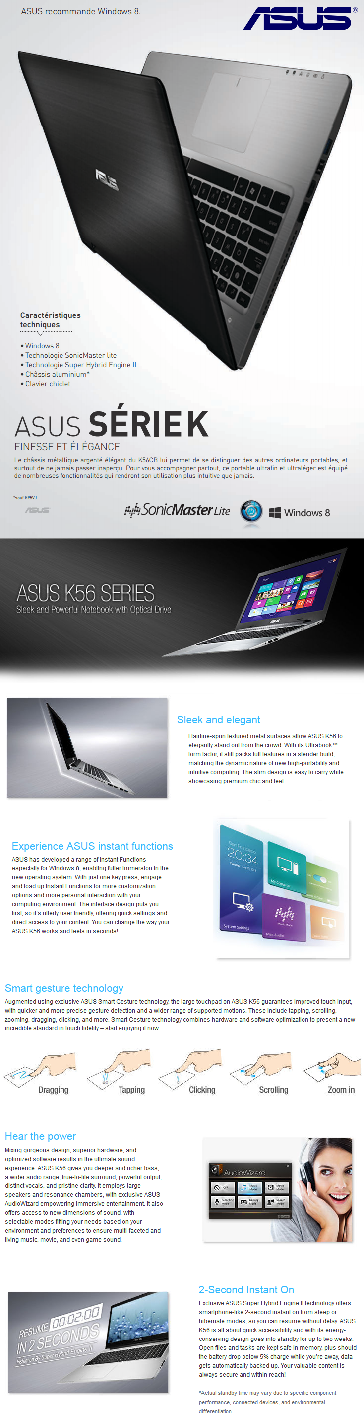 Acheter PC portable ASUS  K series K56CB-XO441H Maroc