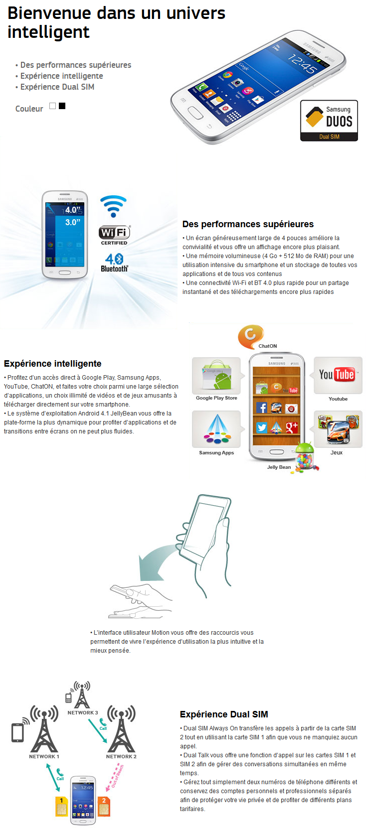 Acheter Smartphone Samsung Galaxy STAR PLUS - Dual SIM Maroc