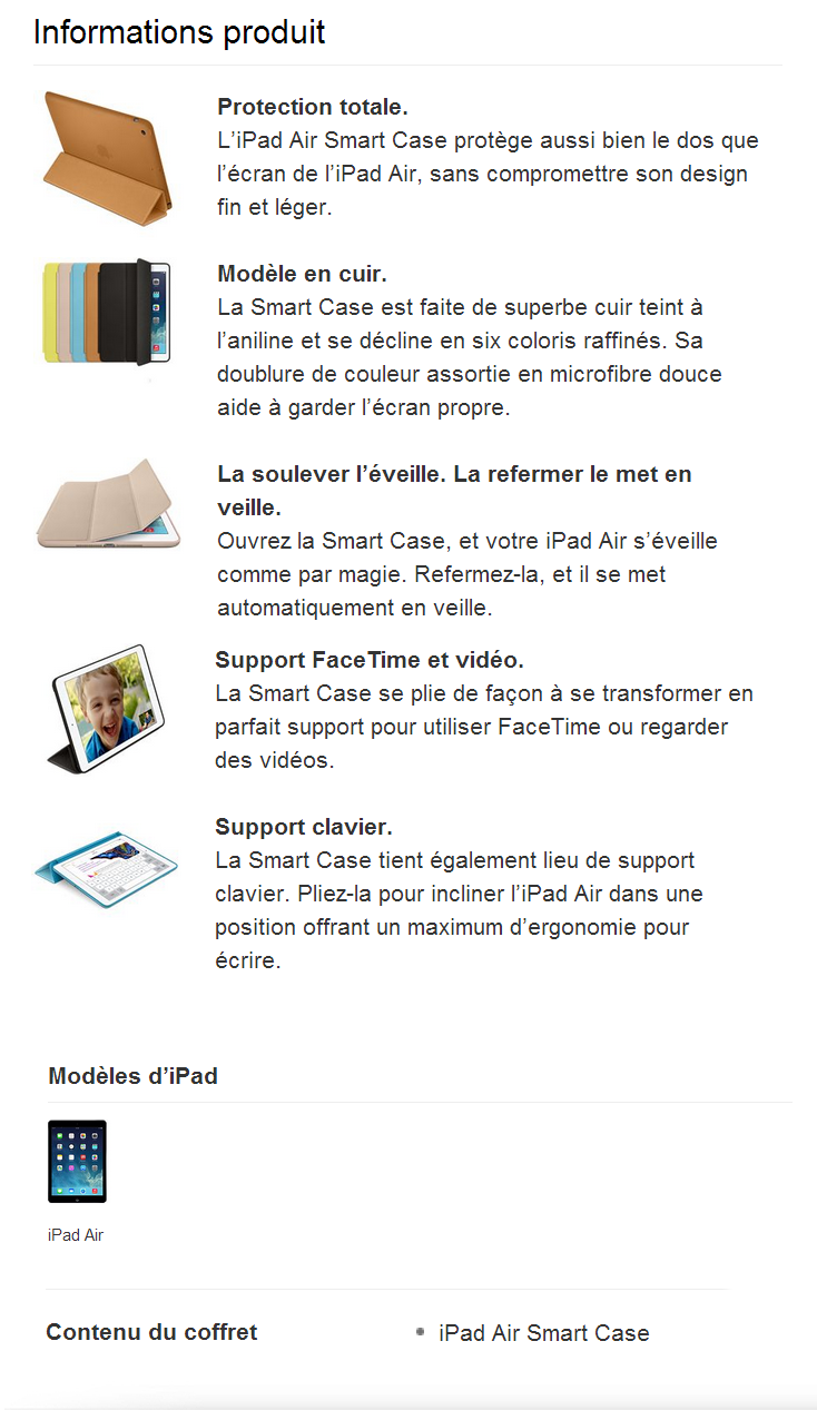 Acheter iPad Air Smart Case - Cuir Maroc