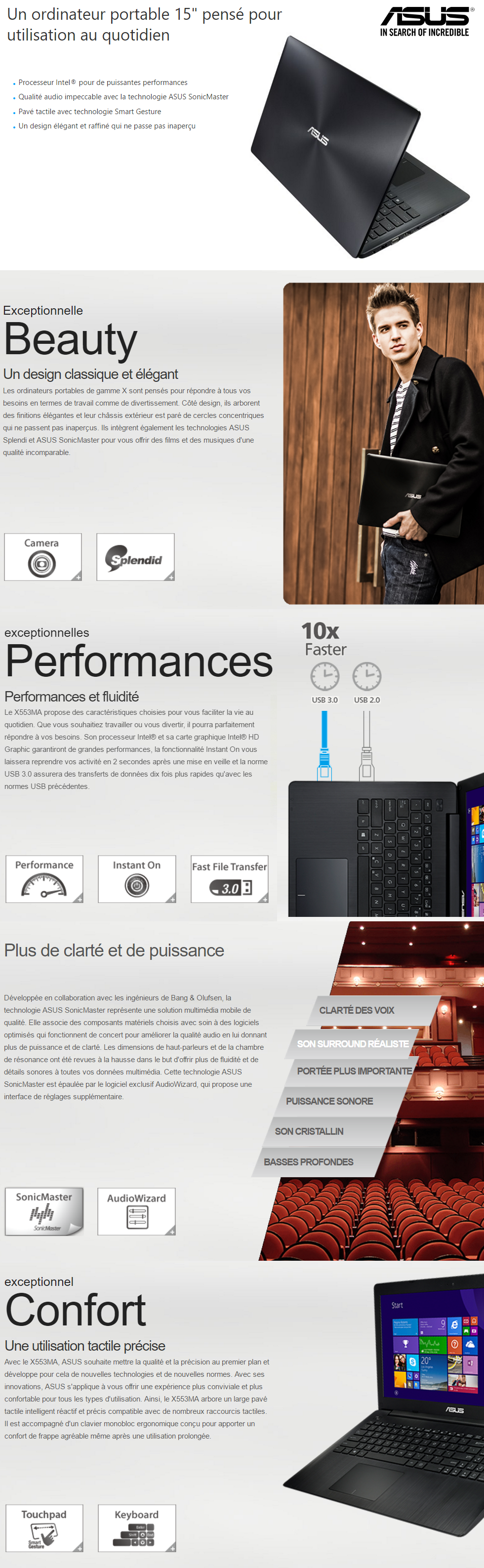 Acheter PC Portable Asus X553MA Noir (90NB04X1-M10700) Maroc