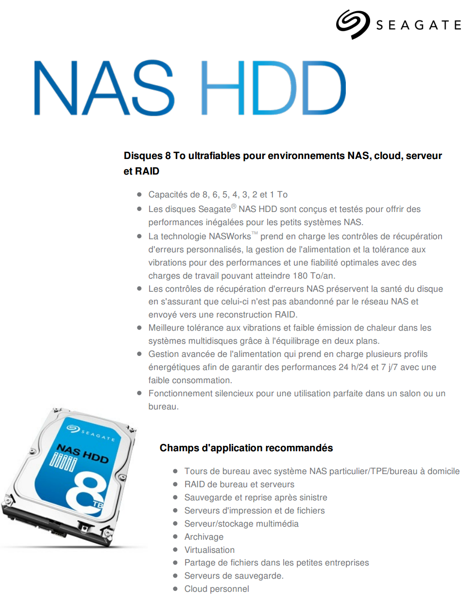 Acheter Disque dur interne 3,5" Seagate NAS HDD - 5900 tr/min SATA 6 Gbits/s Maroc