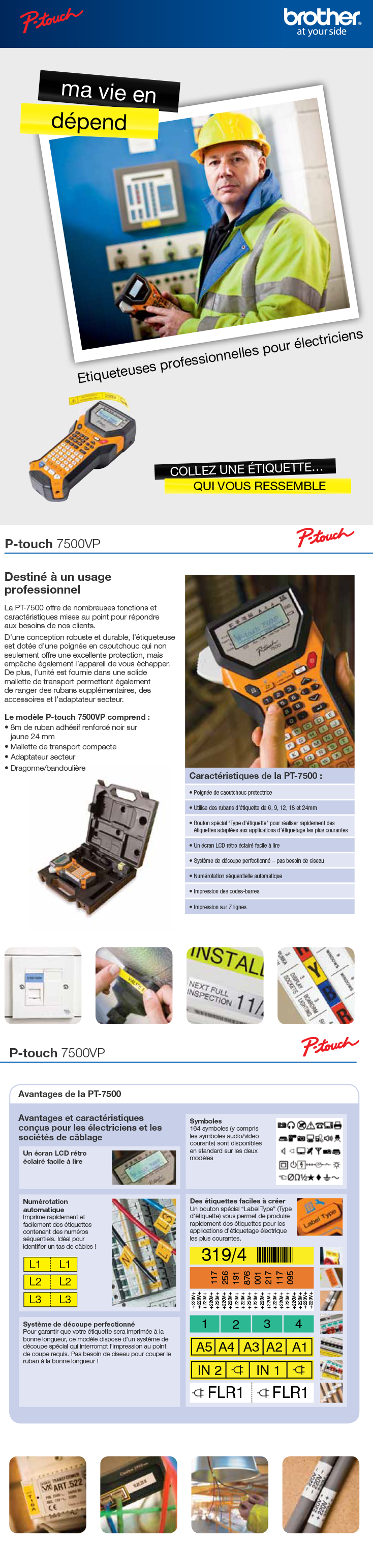 Acheter Etiqueteuse professionnelle portable Brother PT-7500VP Maroc
