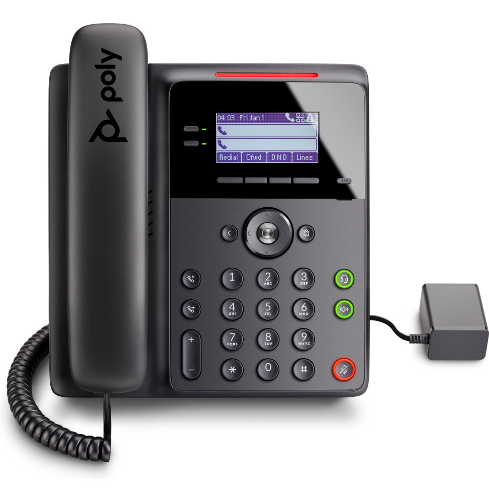 POLY Téléphone IP Edge B10 avec module d’alimentation PRC (84C19AA)