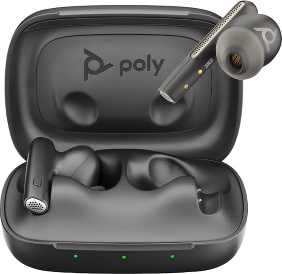 POLY Écouteurs noirs Voyager Free 60 UC + adaptateur USB-C BT700 + étui de charge de base (7Y8M0AA)