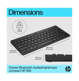 HP Clavier Bluetooth multi-appareil compact 355 Clavier Bluetooth multi-appareil compact HP 355  (692S9AA)
