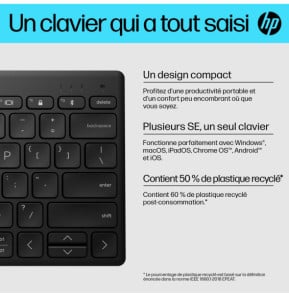 HP Clavier Bluetooth multi-appareil compact 355 Clavier Bluetooth multi-appareil compact HP 355  (692S9AA)