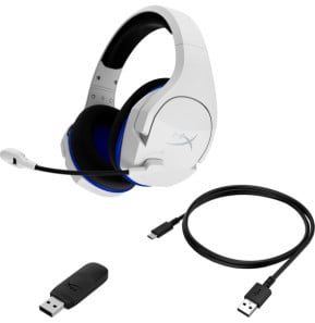 HyperX Core Cloud Plus - Casque pour jeux sans fil (bleu blanc) - PS5 -PS4 (4P5J1AA)