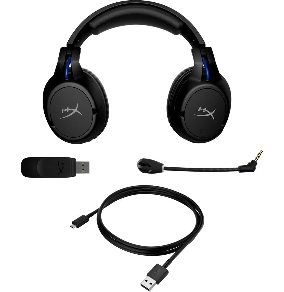 HyperX Cloud Flight - Casque de jeu sans fil (noir-bleu) - PS5-PS4 (4P5H6AA)