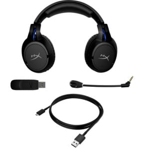 HyperX Cloud Flight - Casque de jeu sans fil (noir-bleu) - PS5-PS4 (4P5H6AA)