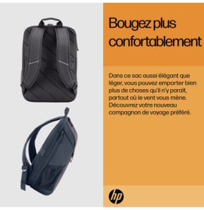 HP Sac à dos pour ordinateur portable Travel 18 litres 15,6 pouces, gris fer (6B8U6AA)