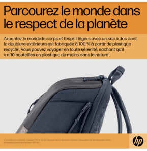 HP Sac à dos pour ordinateur portable Travel 18 litres 15,6 pouces, gris fer (6B8U6AA)