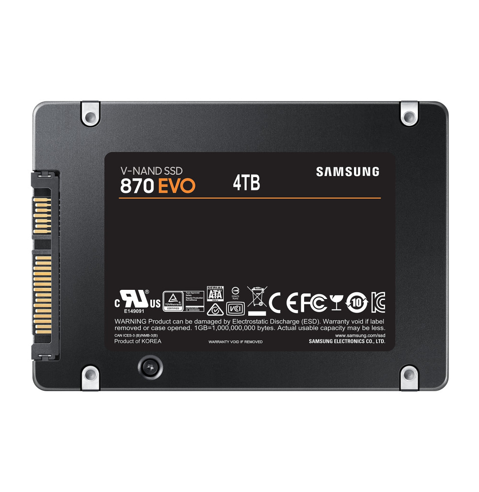 Samsung 870 EVO 2.5" 4 To Série ATA III V-NAND (MZ-77E4T0B/EU)
