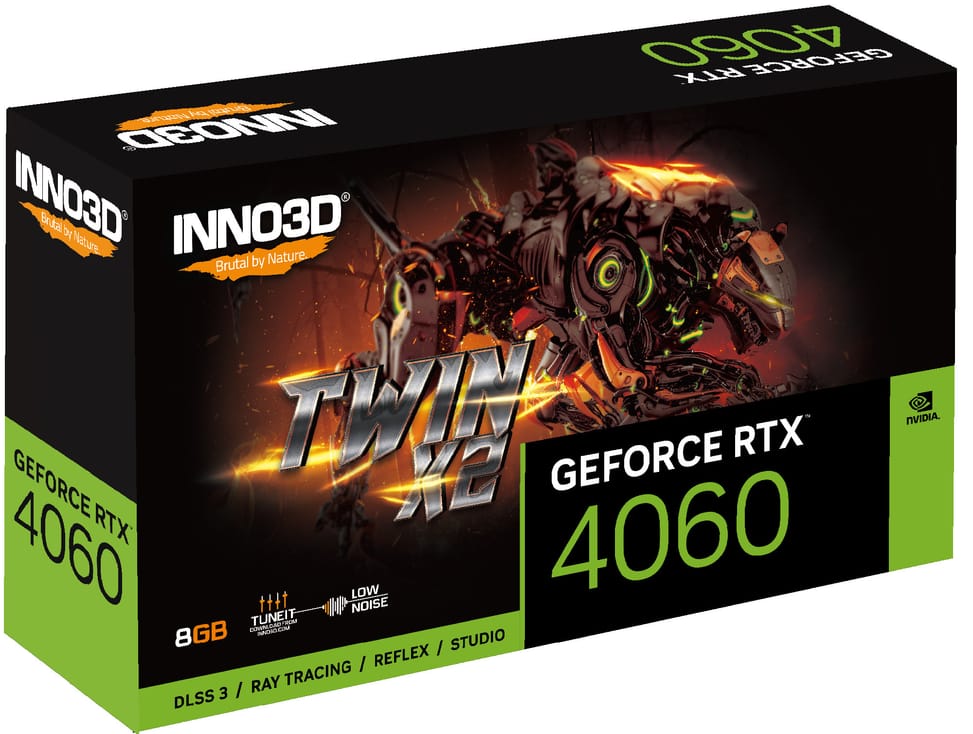 Origin Storage GV-N4060WF2OC-8GD-I3D carte graphique NVIDIA GeForce RTX 4060 8 Go GDDR6 (GV-N4060WF2OC-8GD-I3D) — image 2