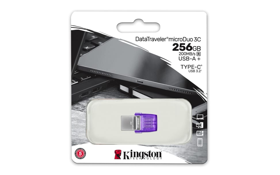 Kingston Technology DataTraveler 256 Go microDuo 3C 200 Mo/s dual USB-A + USB-C (DTDUO3CG3/256GB) — image 5