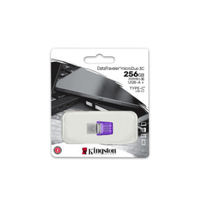Kingston Technology DataTraveler 256 Go microDuo 3C 200 Mo/s dual USB-A + USB-C (DTDUO3CG3/256GB)