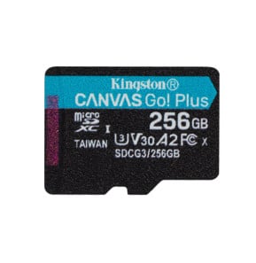 Kingston Technology Carte microSDXC Canvas Go Plus 170R A2 U3 V30 de 256 Go + ADP (SDCG3/256GB)