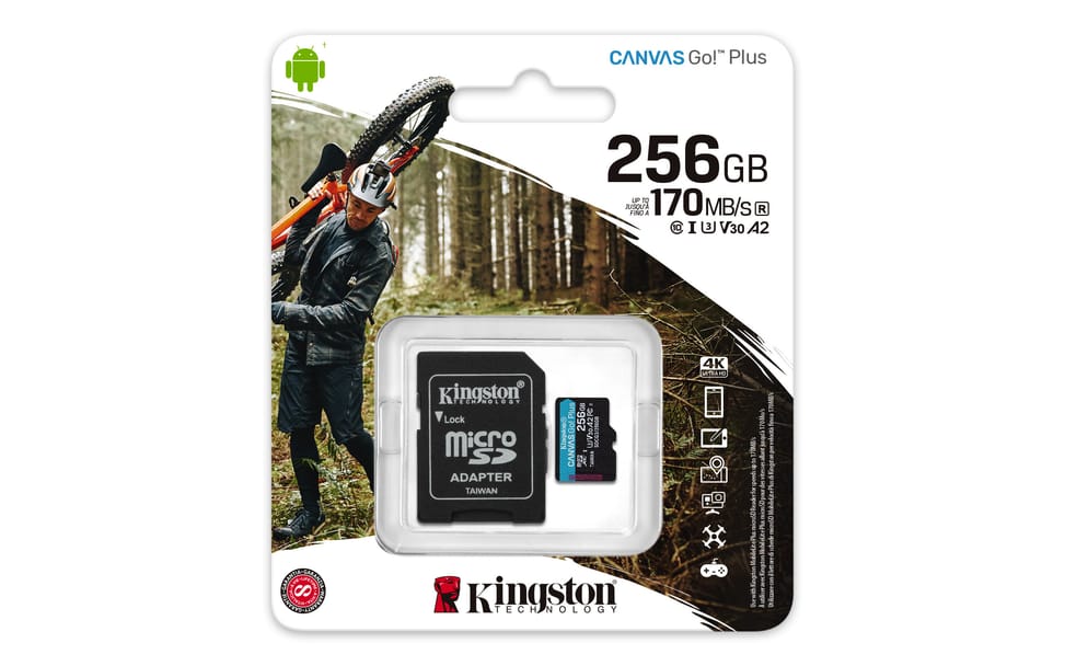 Kingston Technology Carte microSDXC Canvas Go Plus 170R A2 U3 V30 de 256 Go + ADP (SDCG3/256GB) — image 5