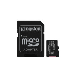 Kingston Technology Carte micSDXC Canvas Select Plus 100R A1 C10 de 512 Go + ADP (SDCS2/512GB)