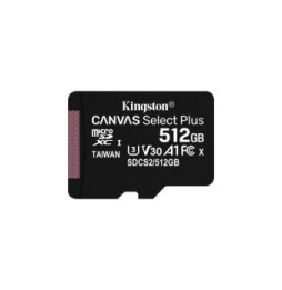 Kingston Technology Carte micSDXC Canvas Select Plus 100R A1 C10 de 512 Go + ADP (SDCS2/512GB)