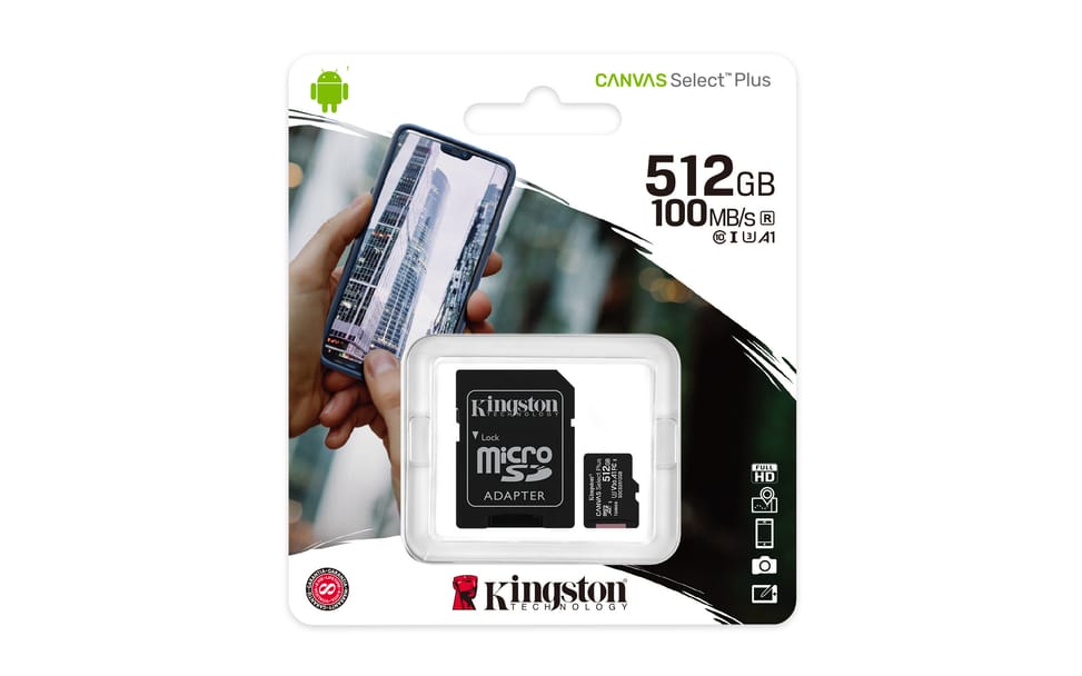 Kingston Technology Carte micSDXC Canvas Select Plus 100R A1 C10 de 512 Go + ADP (SDCS2/512GB) — image 5