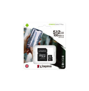Kingston Technology Carte micSDXC Canvas Select Plus 100R A1 C10 de 512 Go + ADP (SDCS2/512GB)