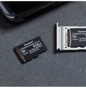 Kingston Technology Carte micSDXC Canvas Select Plus 100R A1 C10 de 512 Go + ADP (SDCS2/512GB)