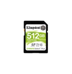 Kingston Technology Carte SDXC Canvas Select Plus 100R C10 UHS-I U3 V30 de 512 Go (SDS2/512GB)