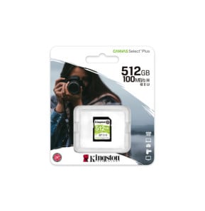 Kingston Technology Carte SDXC Canvas Select Plus 100R C10 UHS-I U3 V30 de 512 Go (SDS2/512GB)
