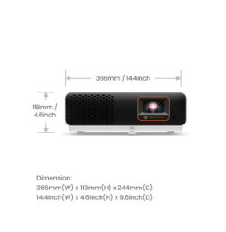 BenQ X500i vidéo-projecteur Projecteur à focale courte 2200 ANSI lumens DLP 2160p (3840x2160) Noir, Blanc (9H.JSC77.17E)