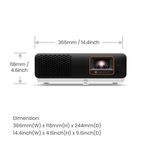 BenQ X500i vidéo-projecteur Projecteur à focale courte 2200 ANSI lumens DLP 2160p (3840x2160) Noir, Blanc (9H.JSC77.17E) — image 7
