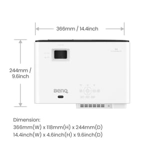 BenQ X500i vidéo-projecteur Projecteur à focale courte 2200 ANSI lumens DLP 2160p (3840x2160) Noir, Blanc (9H.JSC77.17E) — image 8