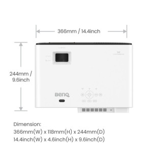 BenQ X500i vidéo-projecteur Projecteur à focale courte 2200 ANSI lumens DLP 2160p (3840x2160) Noir, Blanc (9H.JSC77.17E)