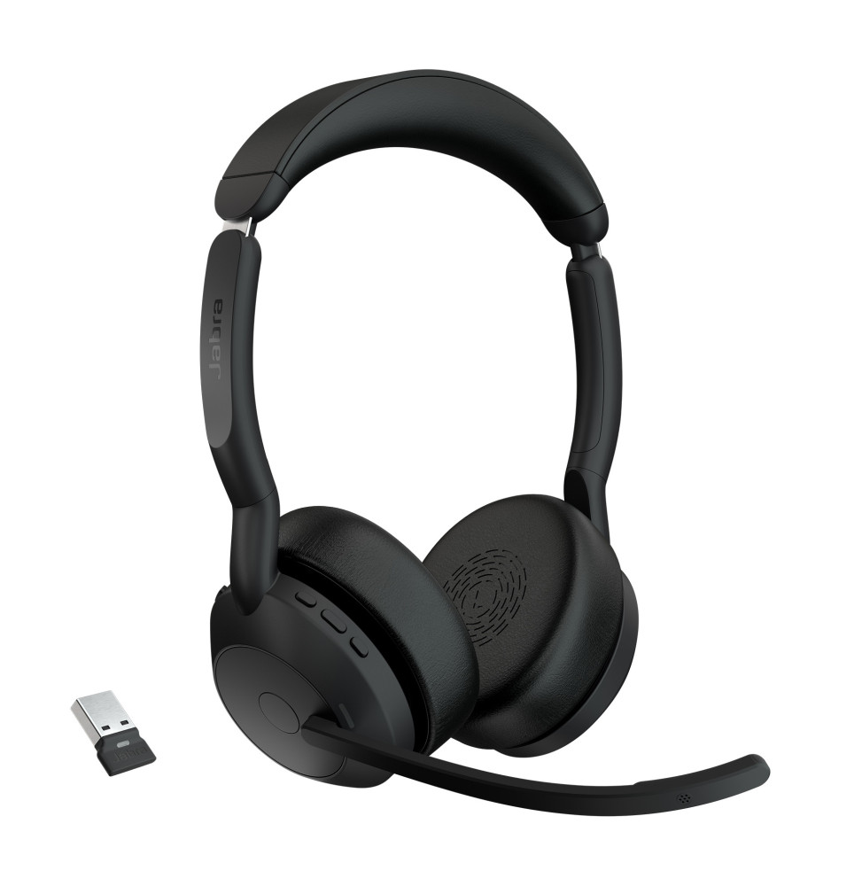 Jabra Evolve2 55 écouteur/casque Sans fil Arceau Bureau/Centre d'appels Bluetooth Socle de chargement Noir (25599-989-999)