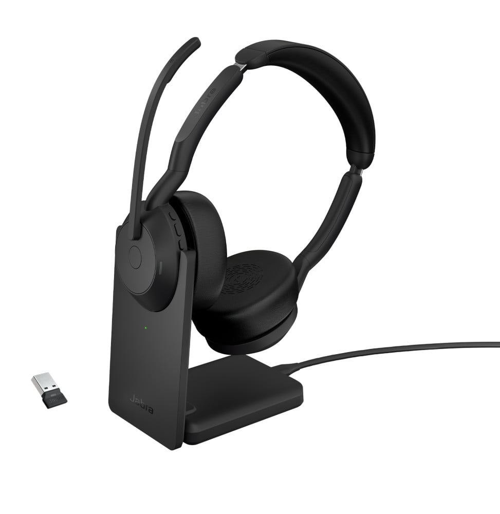 Jabra 25599-989-989 écouteur/casque Avec fil &sans fil Arceau Bureau/Centre d'appels Bluetooth Socle de chargement Noir