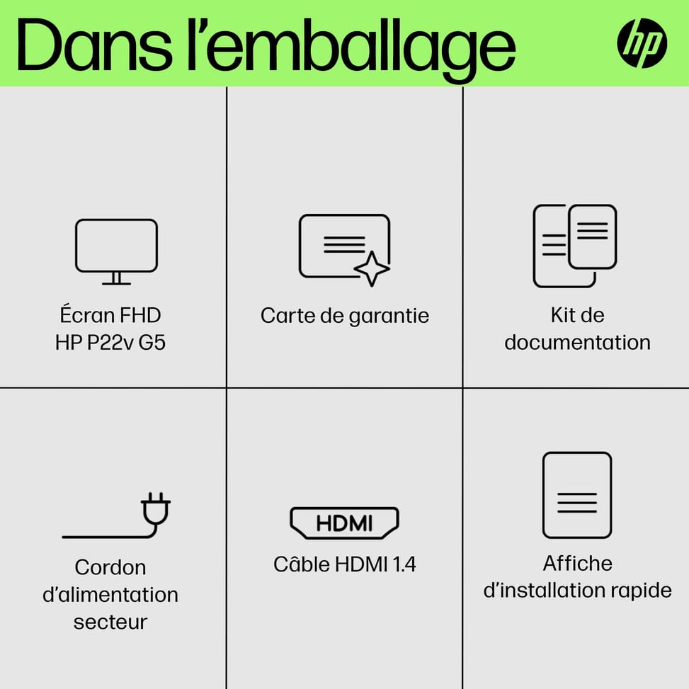 HP Écran FHD P22v G5 Écran FHD HP P22v G5  (64V81AA) — image 8