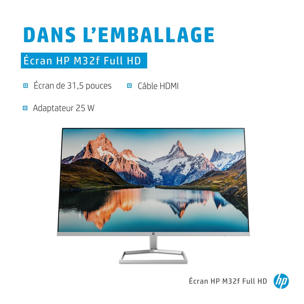HP M32f FHD écran plat de PC 80 cm (31.5") 1920 x 1080 pixels Full HD Noir, Argent Écran Full HD HP M32f  (2H5M7AS) — image 9