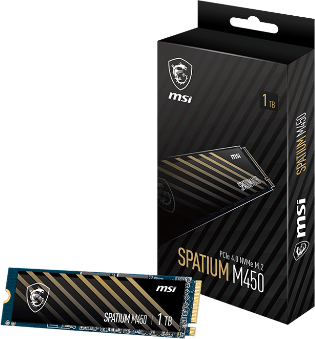 Disque Dur interne SSD MSI Spatium M450 PCIe 4.0 NVMe M.2 1To (S78-440L980-P83) — image 1