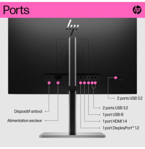 HP Écran tactile FHD E24t G5 Écran tactile FHD E24t G5 HP  (6N6E6AA)