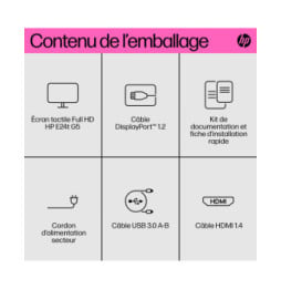 HP Écran tactile FHD E24t G5 Écran tactile FHD E24t G5 HP  (6N6E6AA)