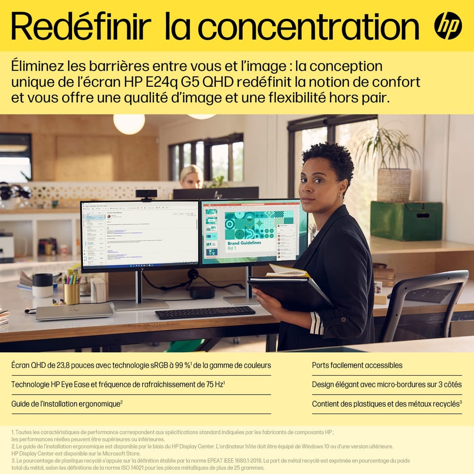 HP Écran QHD E24q G5 Écran QHD E24q G5 HP  (6N4F1AA) — image 13