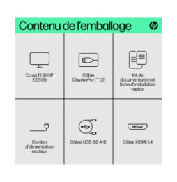 HP E-Series Écran FHD E22 G5 Écran FHD E22 G5 HP  (6N4E8AA)