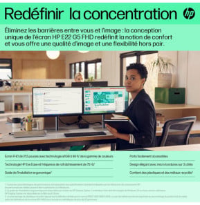 HP E-Series Écran FHD E22 G5 Écran FHD E22 G5 HP  (6N4E8AA)