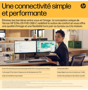 HP Écran USB-C FHD E24u G5 Écran USB-C FHD HP E24u G5  (6N4D0AA)