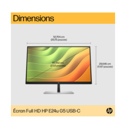 HP Écran USB-C FHD E24u G5 Écran USB-C FHD HP E24u G5  (6N4D0AA)