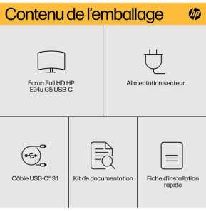 HP Écran USB-C FHD E24u G5 Écran USB-C FHD HP E24u G5  (6N4D0AA)