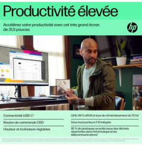 HP Écran USB-C QHD P32u G5 Écran USB-C QHD HP P32u G5  (64W51AA)