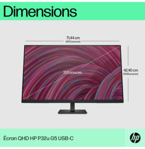 HP Écran USB-C QHD P32u G5 Écran USB-C QHD HP P32u G5  (64W51AA)